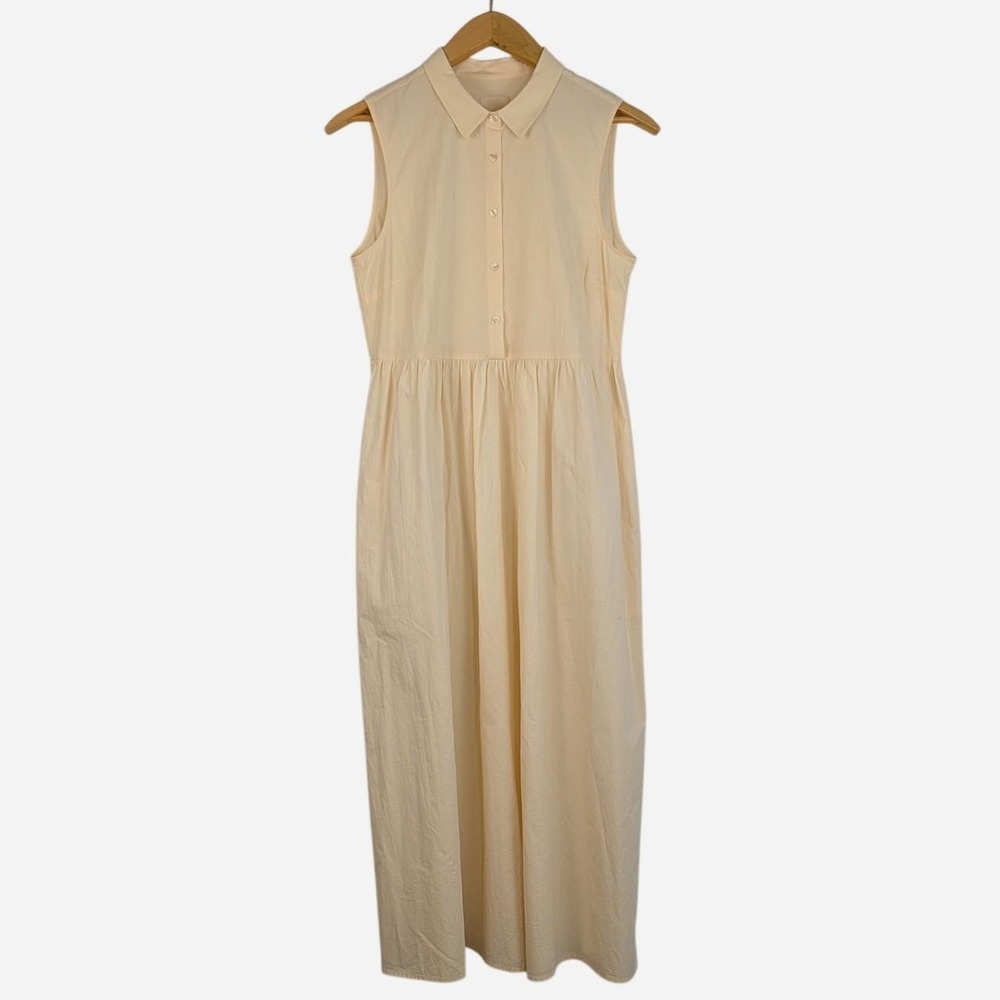 Indi Cold San Sebastian Sleeveless Organic Cotton Shirt Dress Small